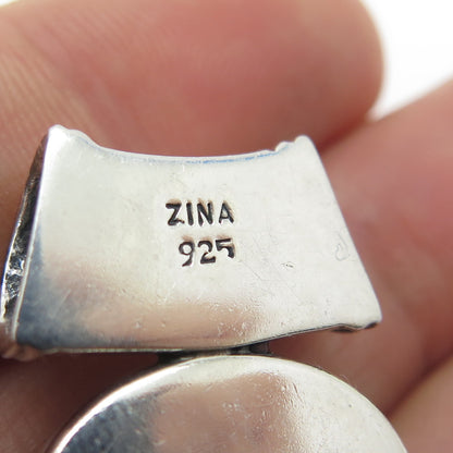 ZINA 925 Sterling Silver Vintage Signature Scroll Oxidized Slide Pendant