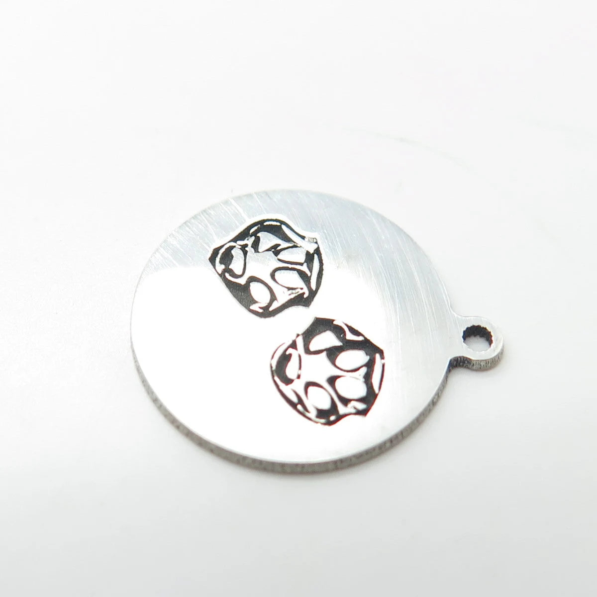 925 Sterling Silver USA Two In Town Paw Charm Pendant