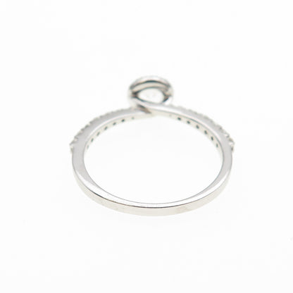 925 Sterling Silver Real Round-Cut White Topaz Engagement Ring Size 6.75