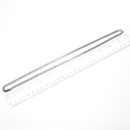 925 Sterling Silver Vintage Italy Cuban Chain Necklace 24"