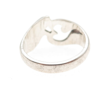925 Sterling Silver Vintage Om Mantra Oxidized Ring Size 11