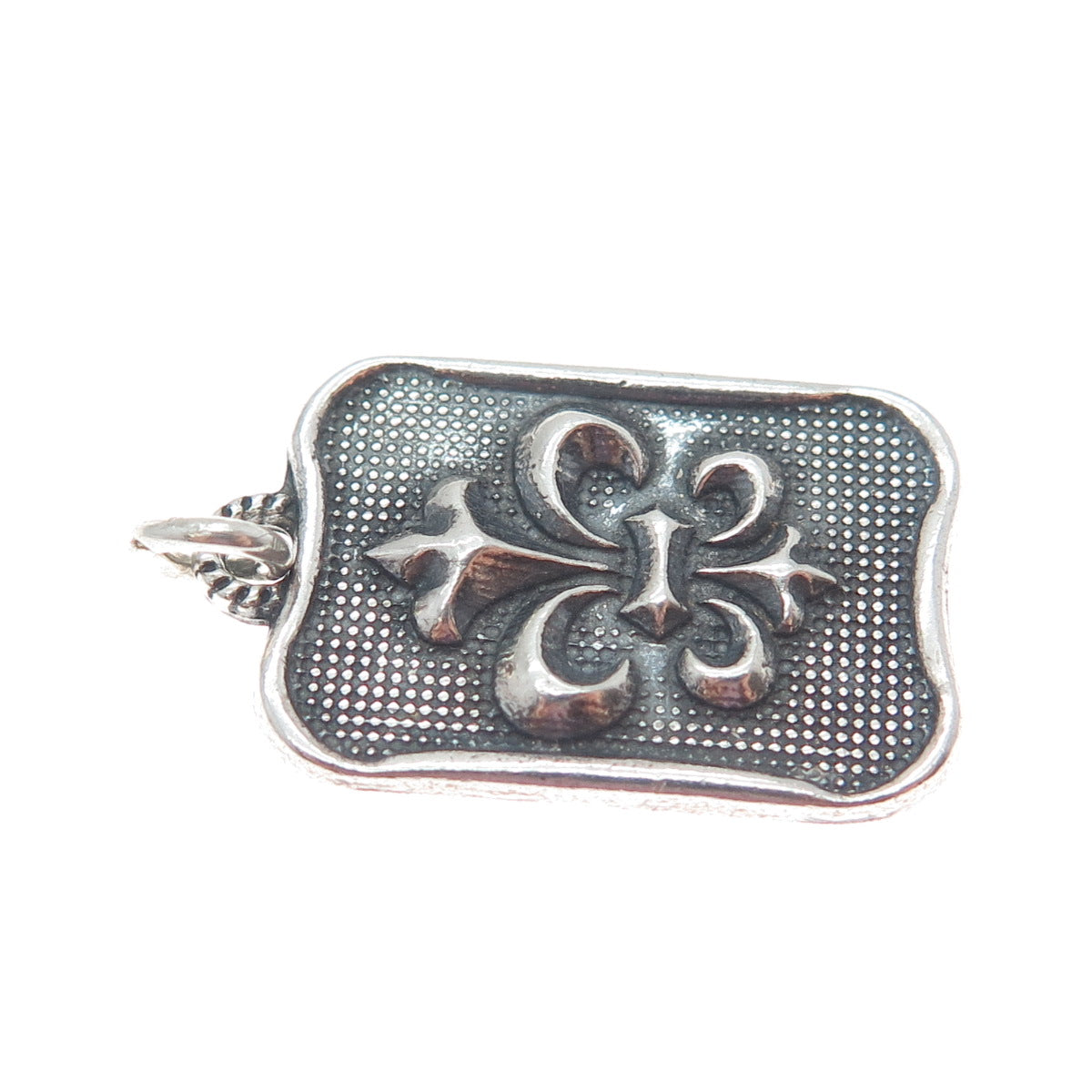 DV Dawn Vertrees Sterling Silver Vintage Fleur de Lis Faith Hope Love Pendant