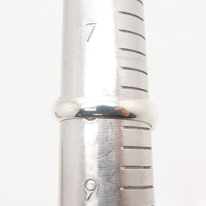 925 Sterling Silver Vintage Ribbed Ring Size 8.25