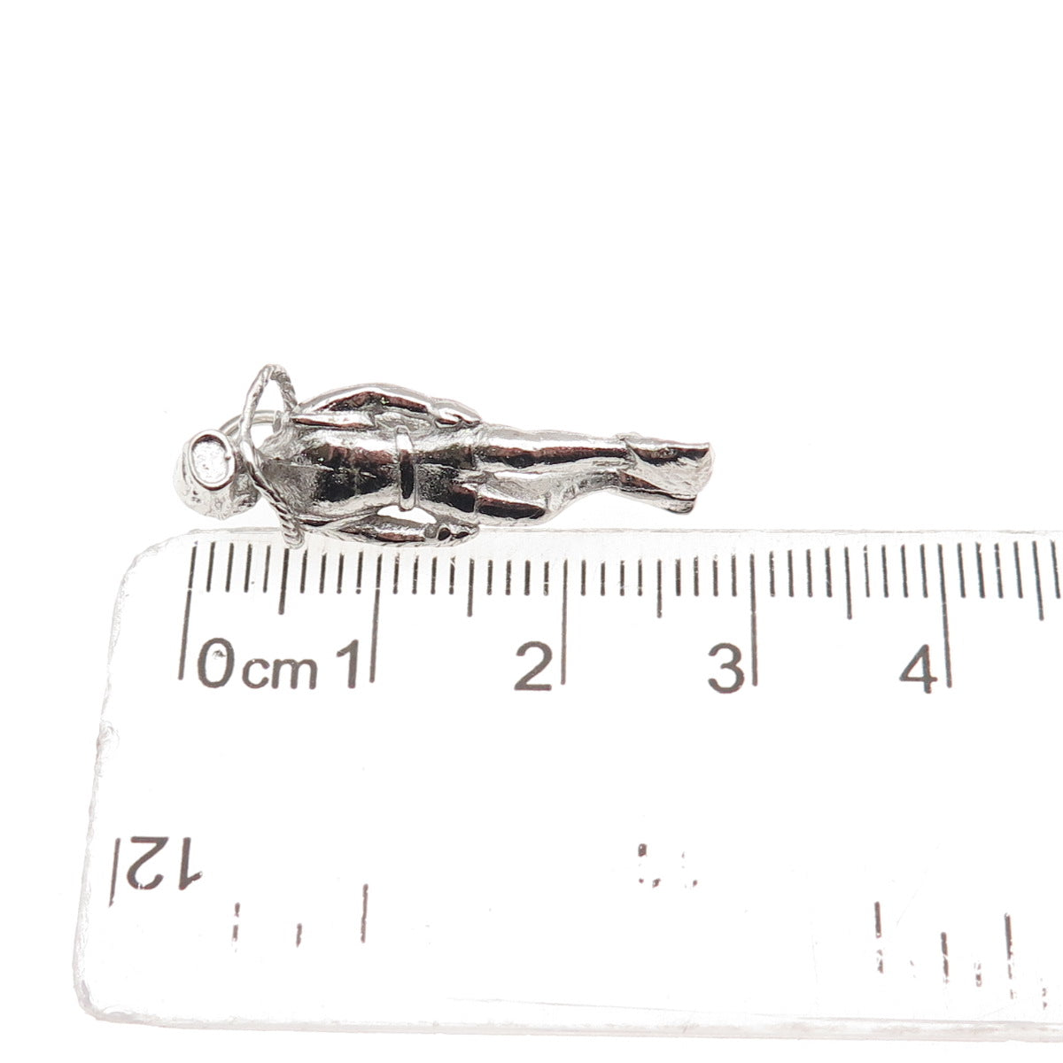 925 Sterling Silver Vintage Scuba Diver 3D Charm Pendant