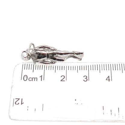 925 Sterling Silver Vintage Scuba Diver 3D Charm Pendant