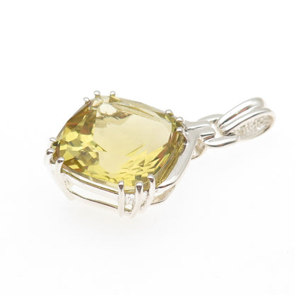 Michelle Albala 925 Sterling Silver Vintage Real Lemon Quartz Pendant