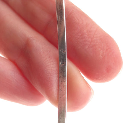 BEAU 925 Sterling Silver Antique Art Deco Dotted Oxidized Bangle Bracelet 7.75"