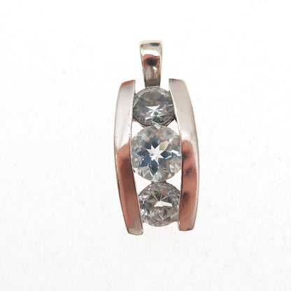 Ross Simons 925 Sterling Silver Vintage Real Blue Topaz Charm Pendant