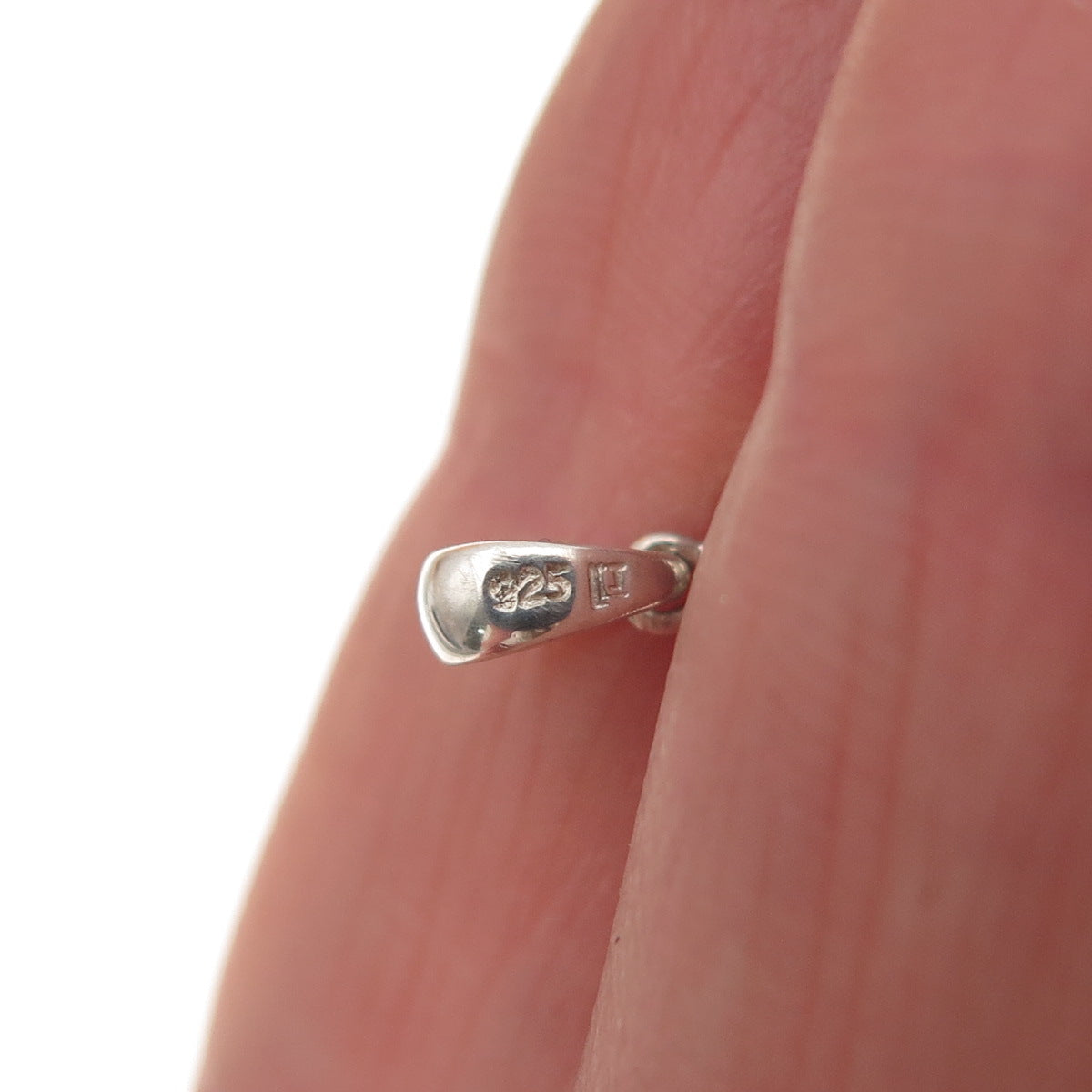 925 Sterling Silver Real Round-Cut Diamond Flip Flop 3D Mini Charm Pendant