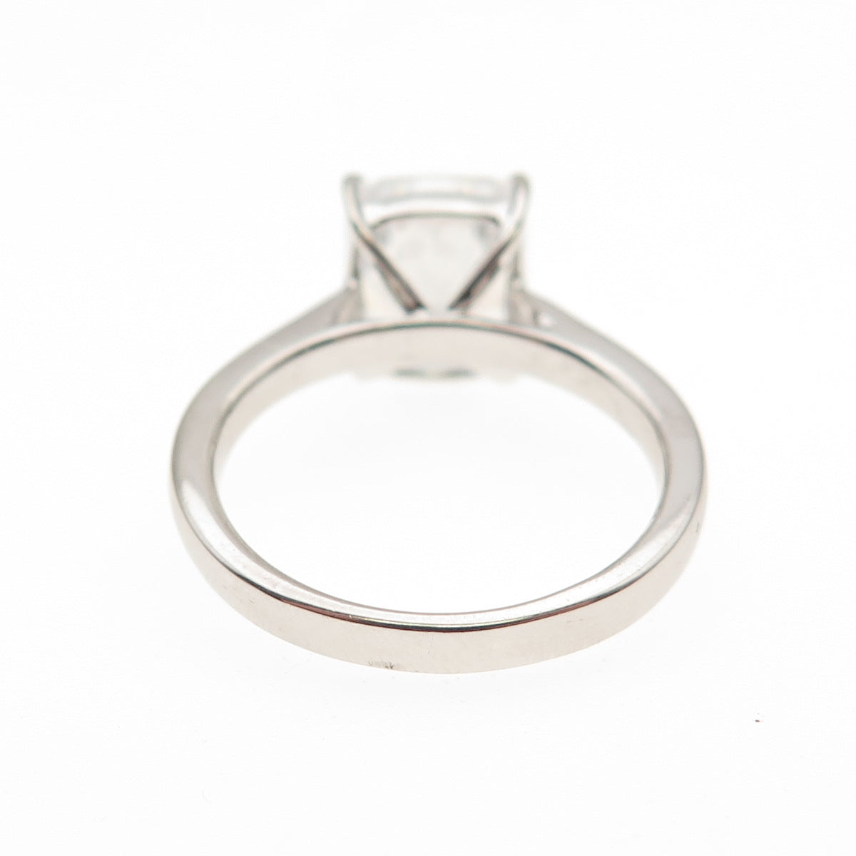 DSMK 925 Sterling Silver Radiant-Cut C Z Engagement Ring Size 6