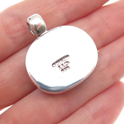 925 Sterling Silver Vintage CII Mexico Dichroic Glass Charm Pendant