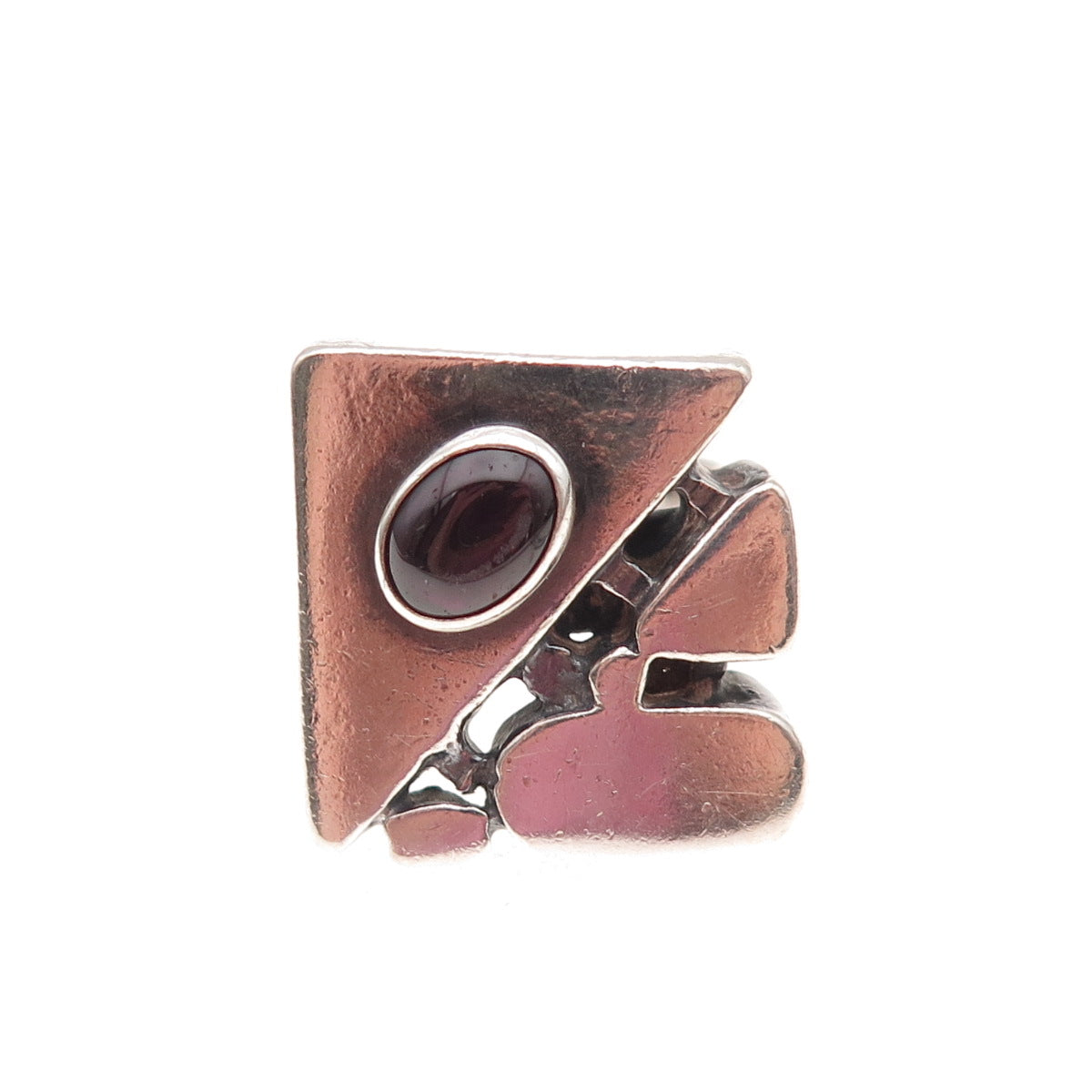 Ninos Chammo Sterling Silver Vintage Real Tourmaline Modernist Ring Size 7.25