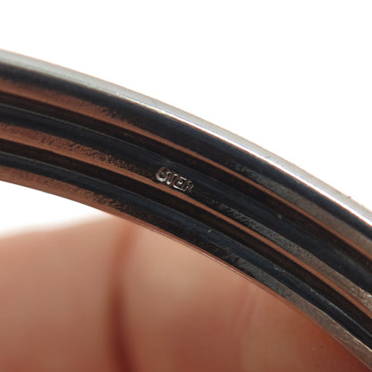 925 Sterling Silver 2-Tone Vintage Modernist Adjustable Cuff Bracelet 7"