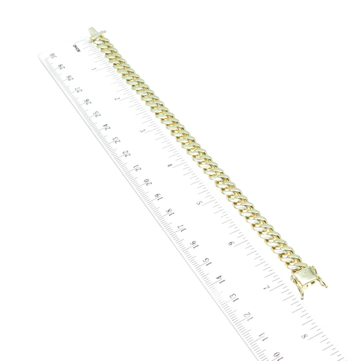 925 Sterling Silver Gold Plated Cuban Link Bracelet 7"
