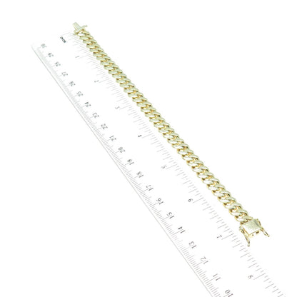 925 Sterling Silver Gold Plated Cuban Link Bracelet 7"