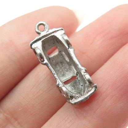 925 Sterling Silver Vintage Beetle Car Retro Charm Pendant