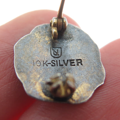 925 Sterling Silver & 10K Gold Antique 1934 Enamel P.S. 14 School Pin Brooch