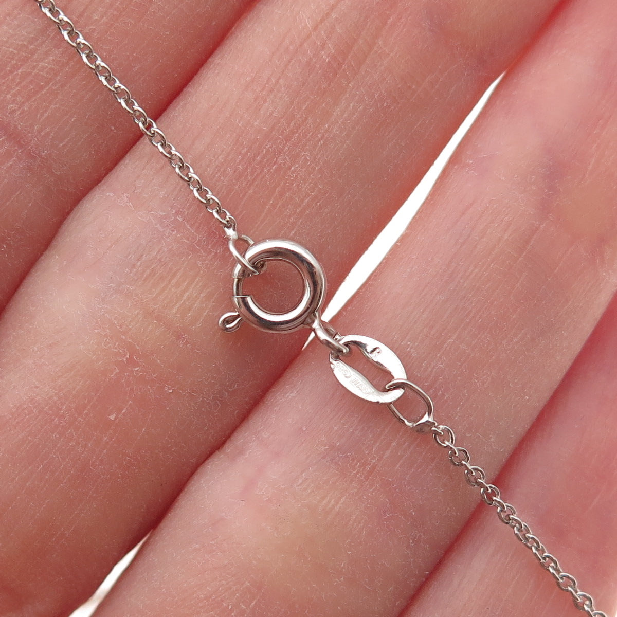 Jane Seymour Sterling Silver Real Diamond Angel Wing Cable Chain Necklace 18"