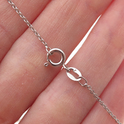 Jane Seymour Sterling Silver Real Diamond Angel Wing Cable Chain Necklace 18"