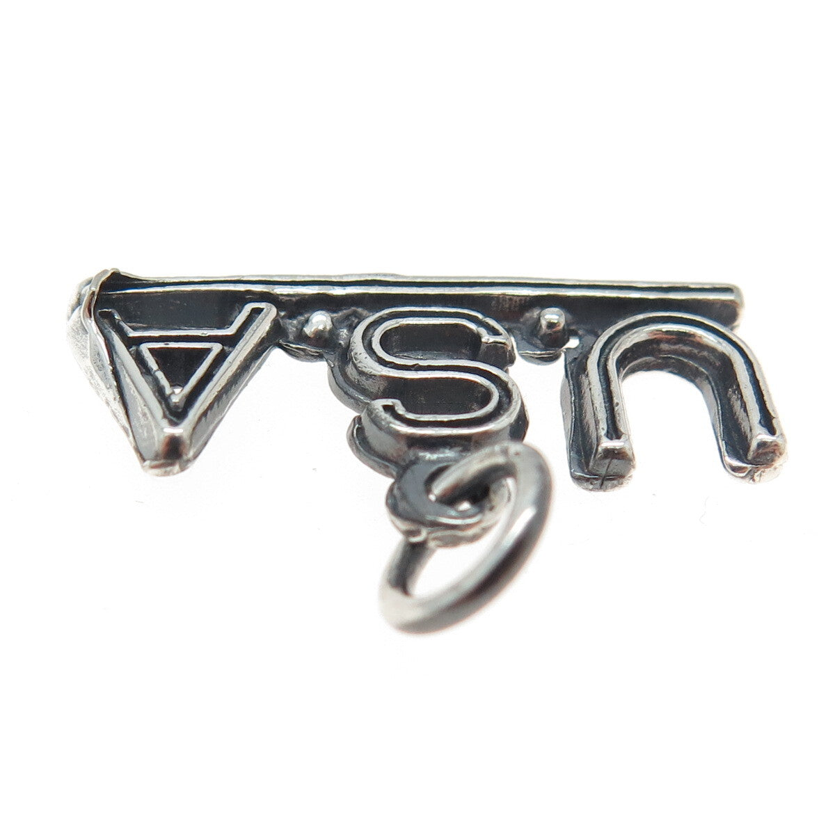 925 Sterling Silver Vintage "U. S. A" Charm Pendant