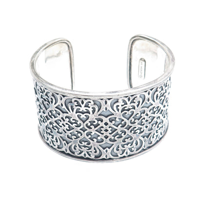 SILPADA 925 Sterling Silver Vintage Wide Intricate Adjustable Cuff Bracelet 7.5"
