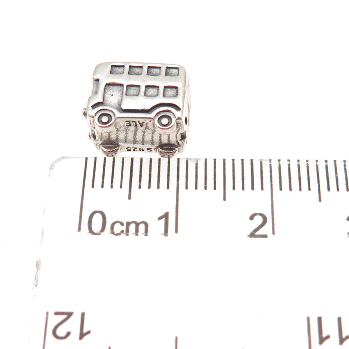 Pandora 925 Sterling Silver Enamel Union Jack London Bus Slide Bead Charm