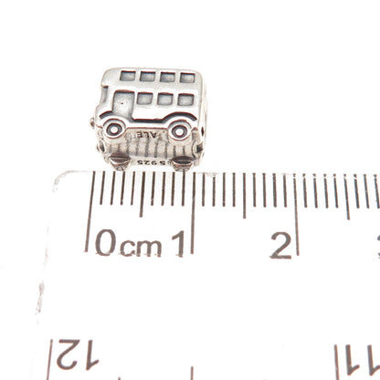 Pandora 925 Sterling Silver Enamel Union Jack London Bus Slide Bead Charm