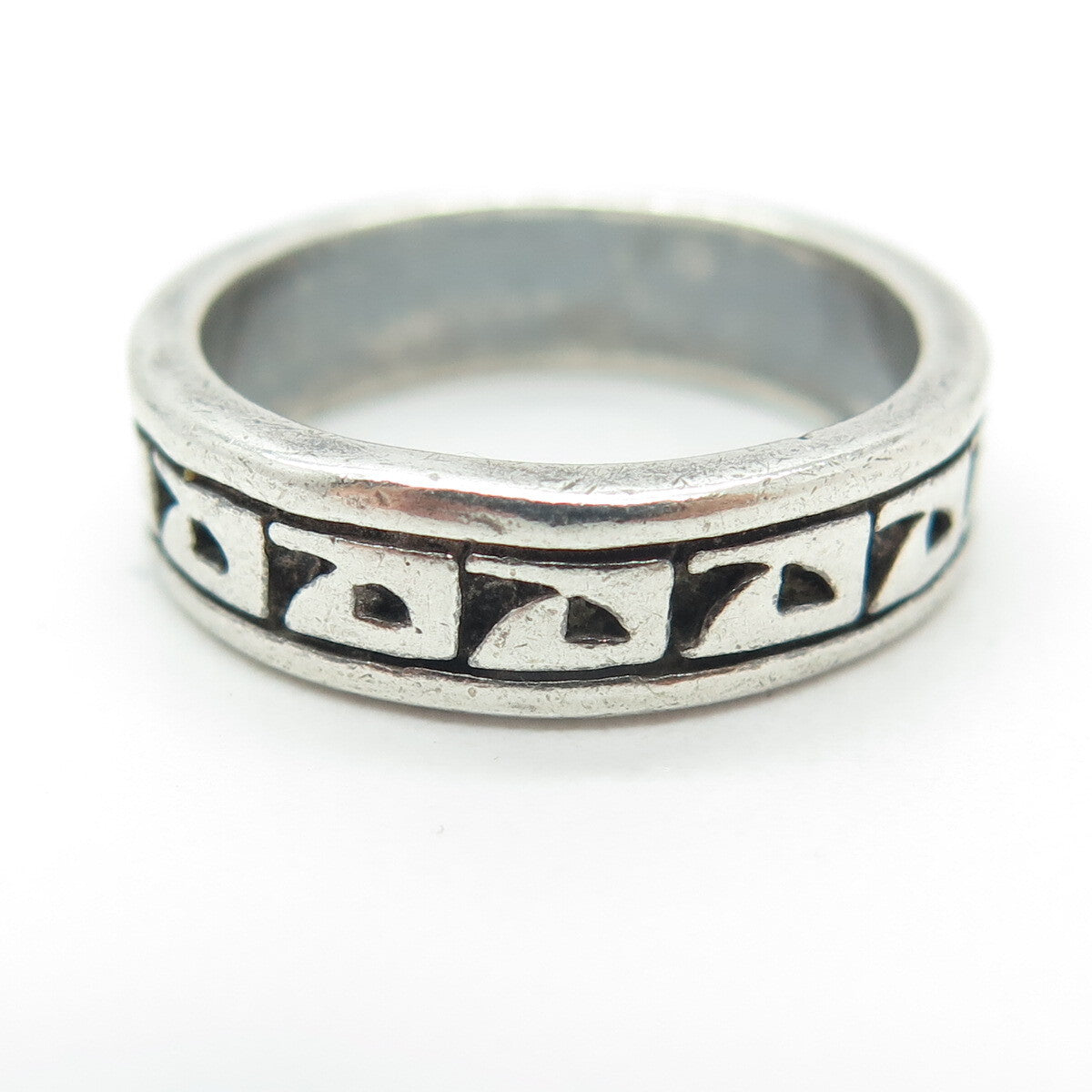 SUN WEST 925 Sterling Silver Vintage Native Symbol Band Ring Size 7