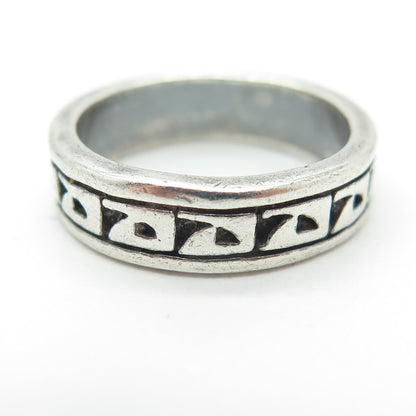 SUN WEST 925 Sterling Silver Vintage Native Symbol Band Ring Size 7