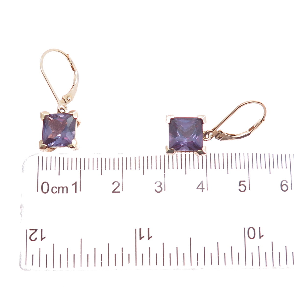 ROSS SIMONS Sterling Gold Plated Lab-Created Peacock Sapphire Dangle Earrings