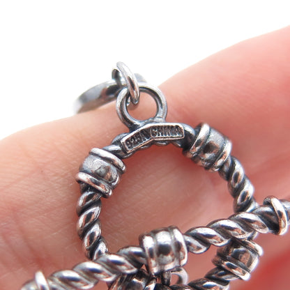 925 Sterling Silver Vintage Oxidized Multi-Oval Chain Necklace 18"