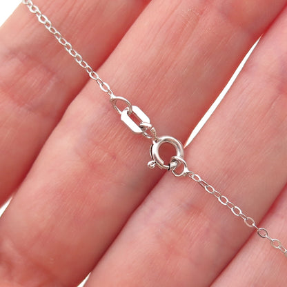 Chuck Clemency 925 Sterling Silver Real Turquoise Apatite Chain Necklace 20"
