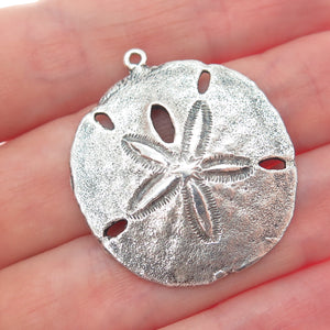 J & C FERRARA CO INC 925 Sterling Silver Vintage Sand Dollar Oxidized Pendant
