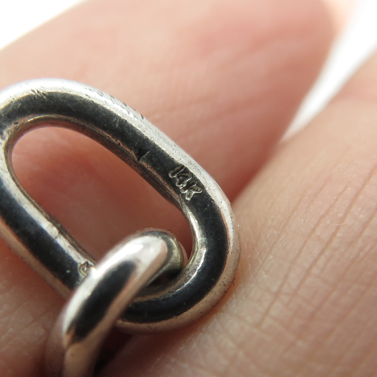 14K Gold & 925 Sterling Silver Vintage Modernist Fish Oxidized Pendant