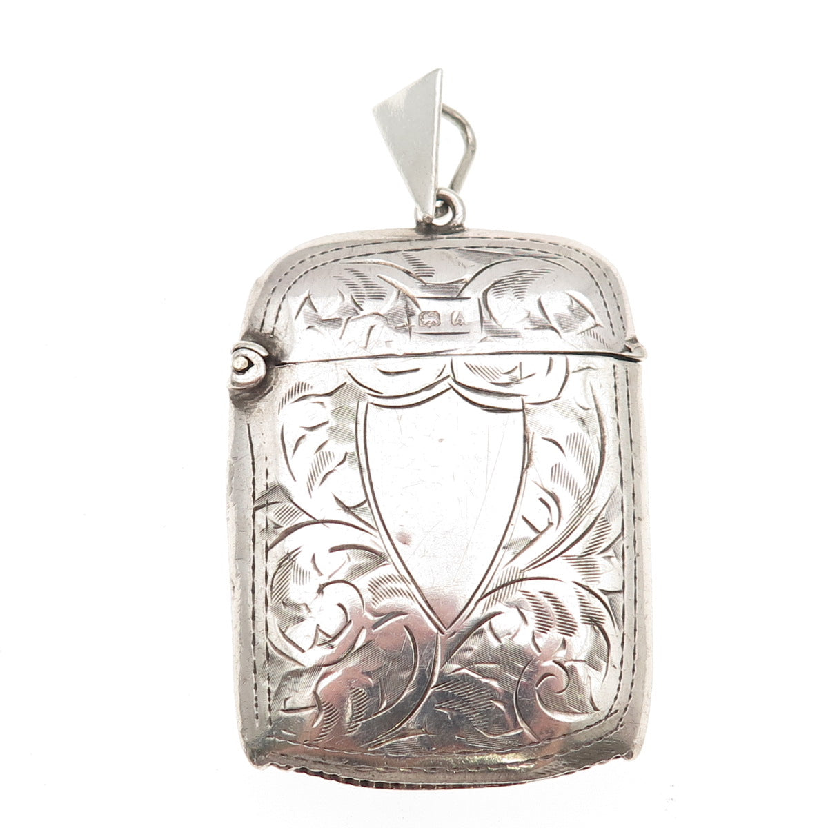 Rolason Brothers 925 Sterling Antique 1925 Birmingham Engraved Vesta Match Case