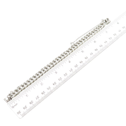 RHYTHM 925 Sterling Silver Antique Art Deco Oxidized Curb Link Bracelet 7"