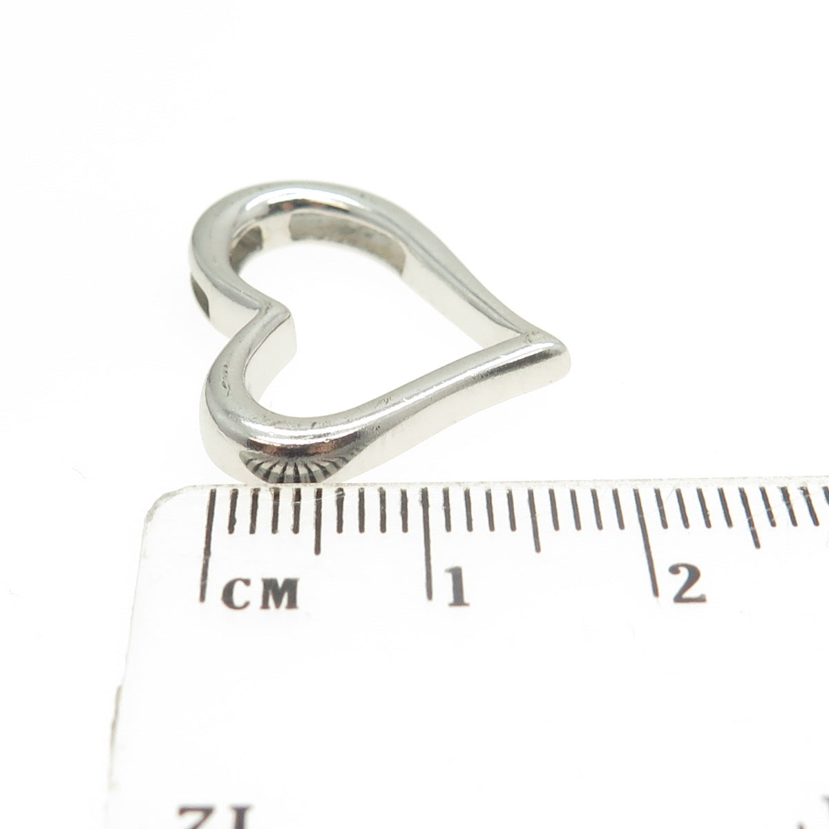 925 Sterling Silver OTC Open Heart Slide Pendant