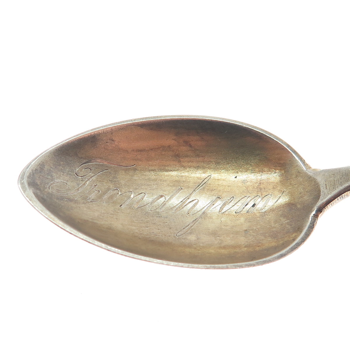 MARIUS HAMMER 900 Silver Gold Plated Antique Norway Enamel Coffee Spoon