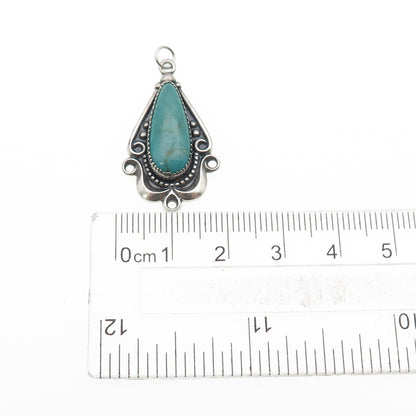 Bell Trading Post Old Pawn 925 Sterling Vintage Kingman Turquoise Tribal Pendant