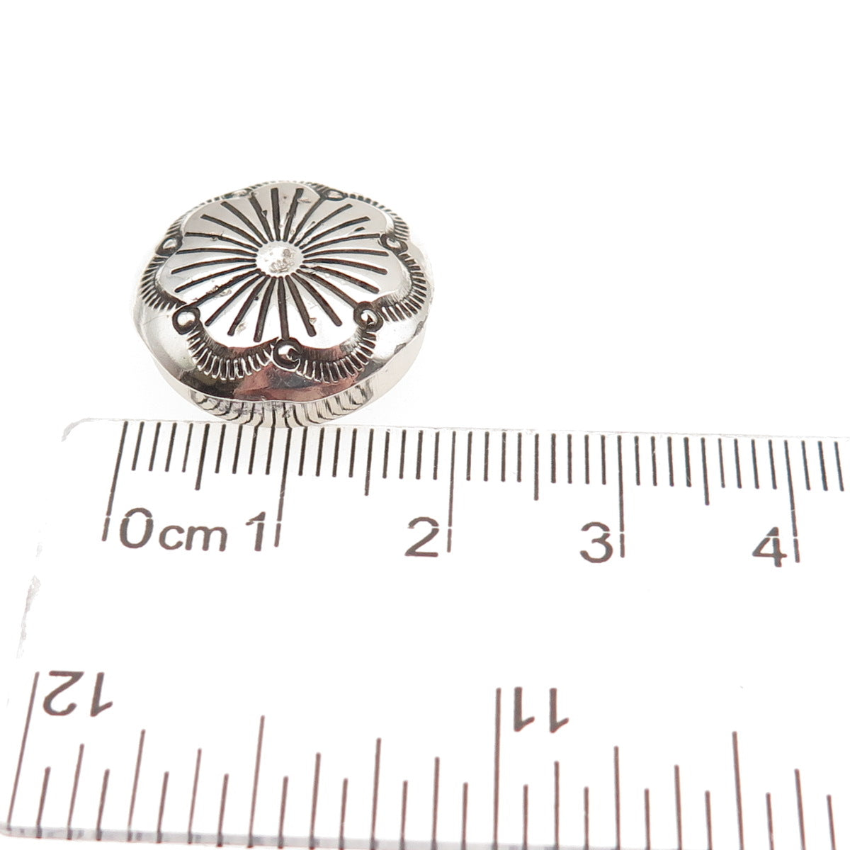 Old Pawn 925 Sterling Silver Vintage Southwestern Concho Tribal Clip Button