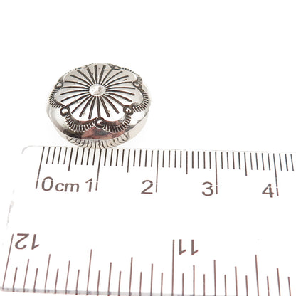 Old Pawn 925 Sterling Silver Vintage Southwestern Concho Tribal Clip Button