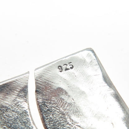 925 Sterling Silver Vintage Modernist Textured Pin Brooch