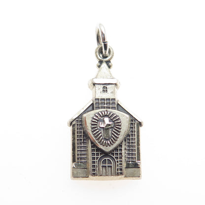 HAYWARD 925 Sterling Silver Antique "I am a Methodist" Church Religious Pendant