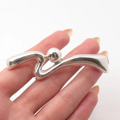 925 Sterling Silver Vintage Mexico Modernist Pin Brooch