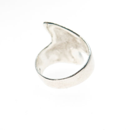 925 Sterling Silver Vintage Modernist Wavy Ring Size 5.5