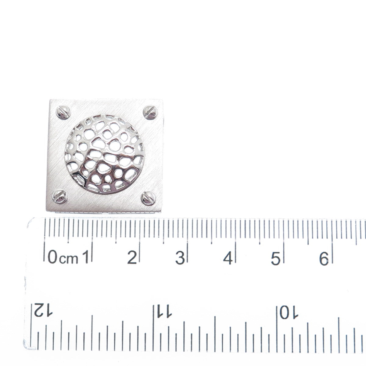 925 Sterling Silver Modernist Dome Square Slide Pendant