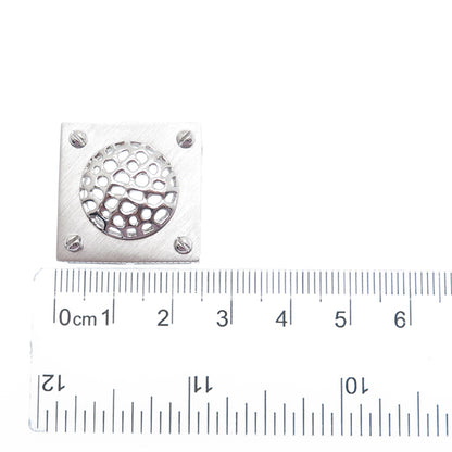 925 Sterling Silver Modernist Dome Square Slide Pendant