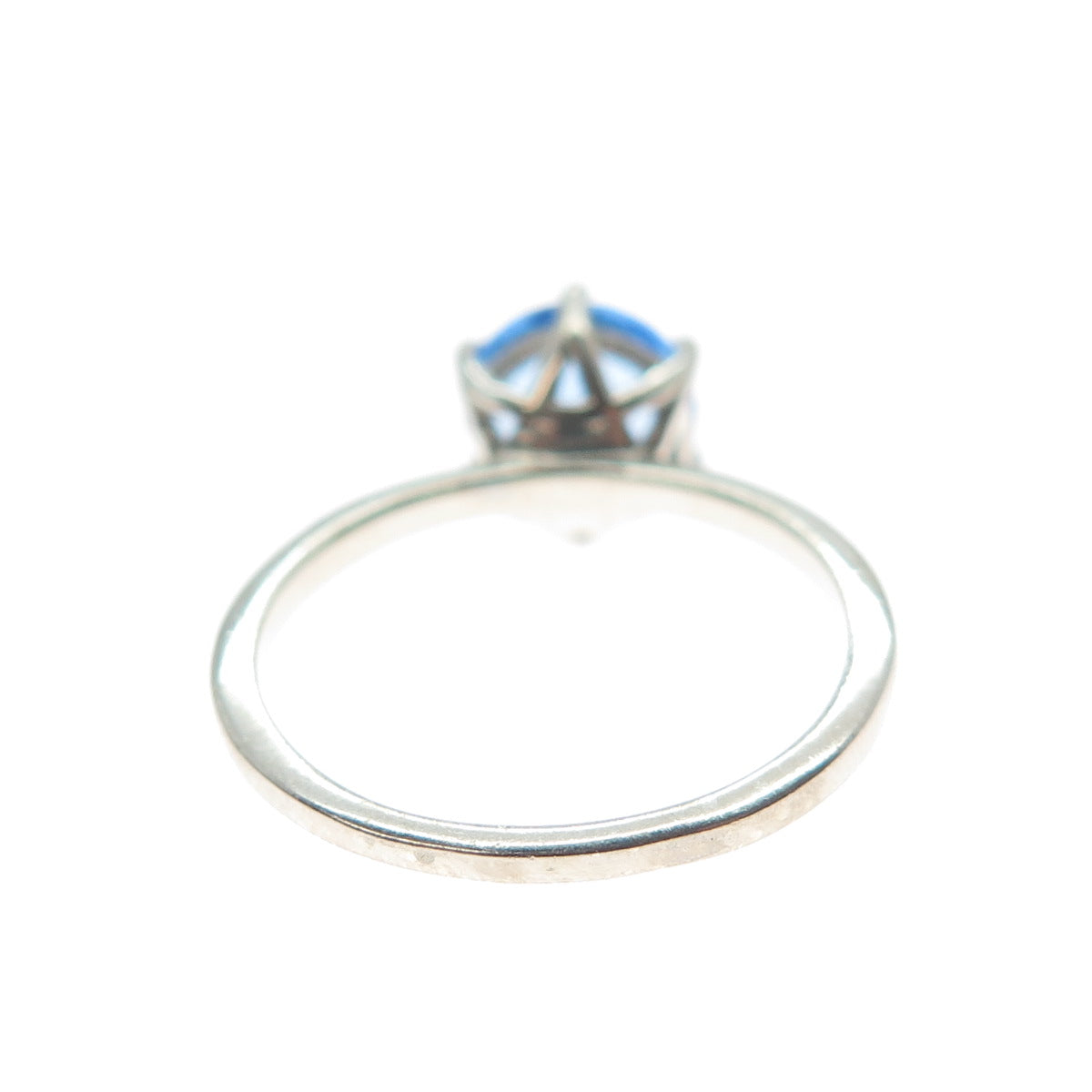 DAZZLERS 925 Sterling Silver Round-Cut Nano Tanzanite Ring Size 6.25