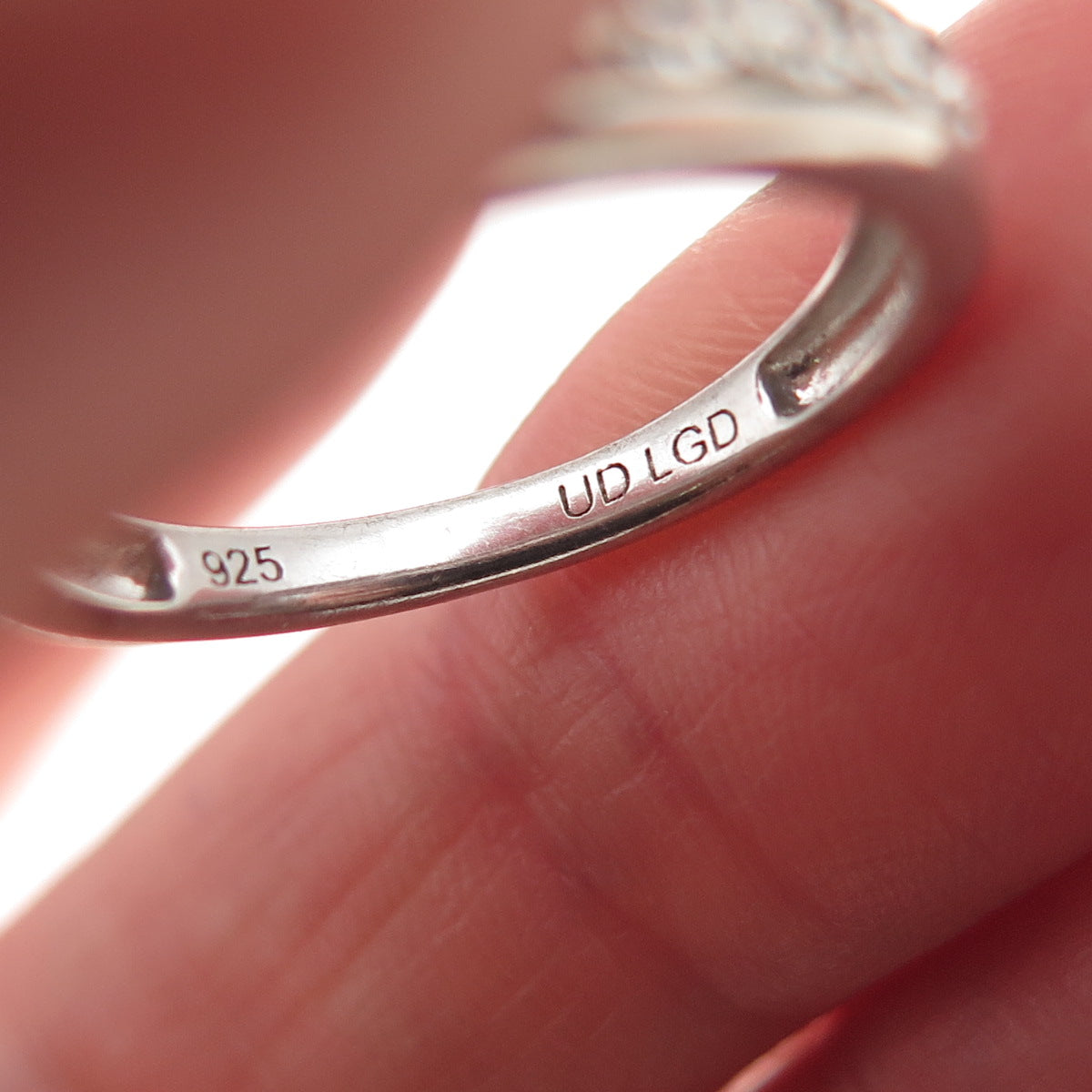 925 Sterling Silver Real Round-Cut Diamond Half Eternity Ring Size 6.25