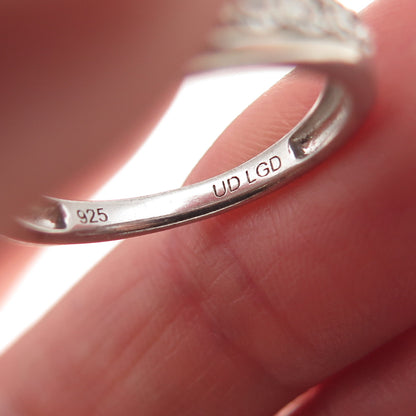 925 Sterling Silver Real Round-Cut Diamond Half Eternity Ring Size 6.25